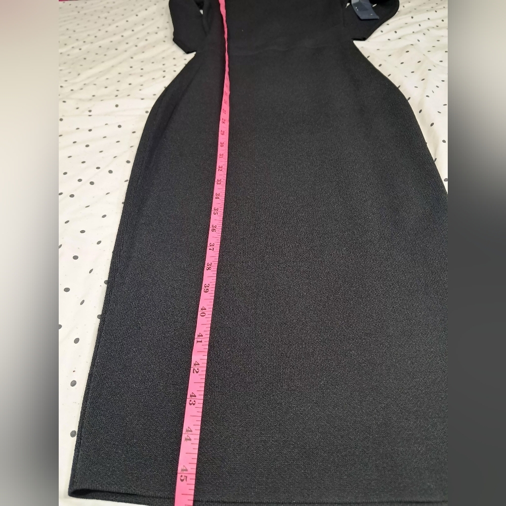 NWT Rachel Roy Black Ribbed Midi Knit Dress with Back Cutout Size:S - Picture 5 of 16